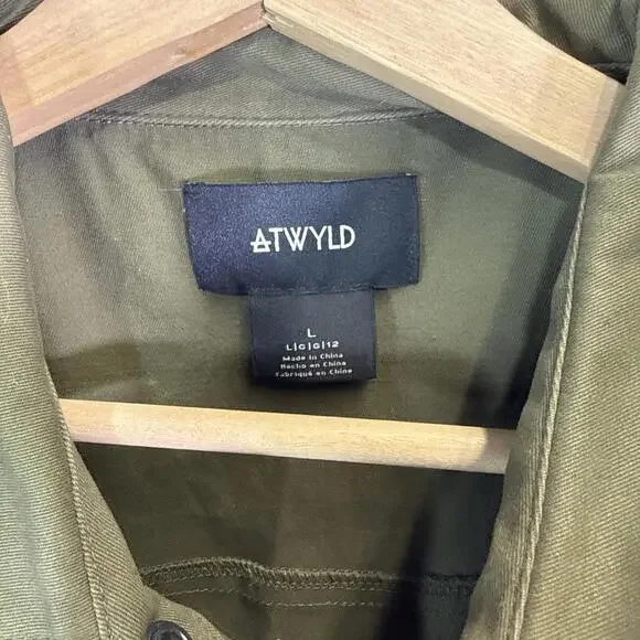 ATWYLD Pit Crew Jumpsuit Olive Green Coverall Style Women's Size L Short Sleeve - Picture 3 of 7